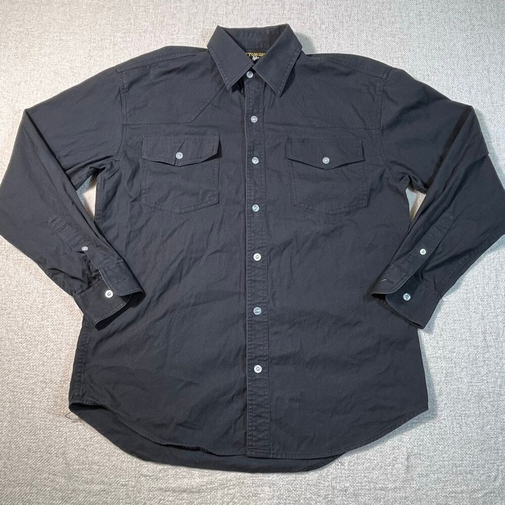 Wyoming Traders Men’s Small Black Long Sleeve Button Front Collared Ranch Shirt
